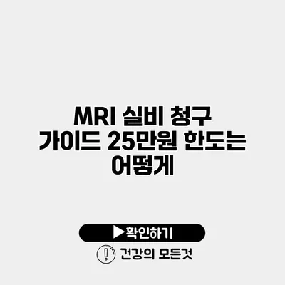 MRI 실비 청구 가이드 25만원 한도는 어떻게?