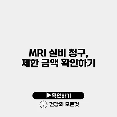MRI 실비 청구, 제한 금액 확인하기