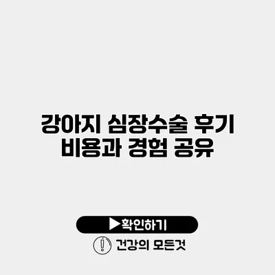 강아지 심장수술 후기 비용과 경험 공유