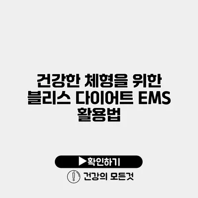 건강한 체형을 위한 블리스 다이어트 EMS 활용법