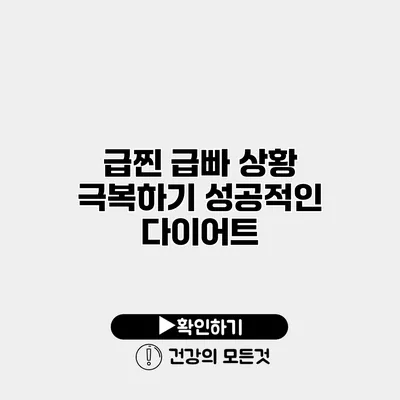 급찐 급빠 상황 극복하기 성공적인 다이어트