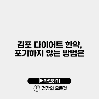 김포 다이어트 한약, 포기하지 않는 방법은?
