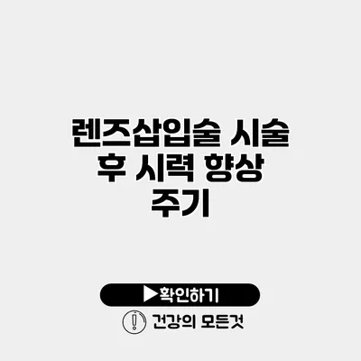 렌즈삽입술 시술 후 시력 향상 주기