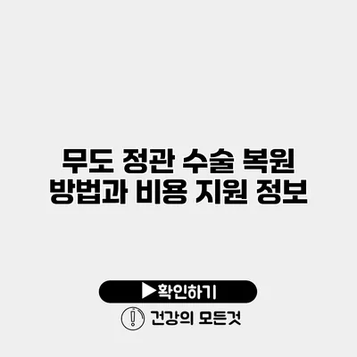 무도 정관 수술 복원 방법과 비용 지원 정보