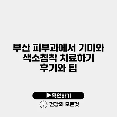 부산 피부과에서 기미와 색소침착 치료하기 후기와 팁