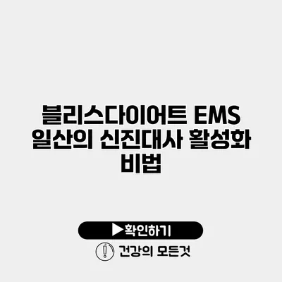 블리스다이어트 EMS 일산의 신진대사 활성화 비법