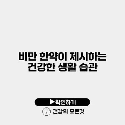 비만 한약이 제시하는 건강한 생활 습관