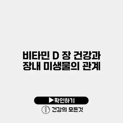 비타민 D 장 건강과 장내 미생물의 관계