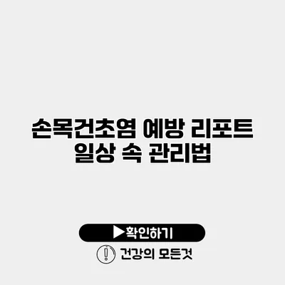 손목건초염 예방 리포트 일상 속 관리법