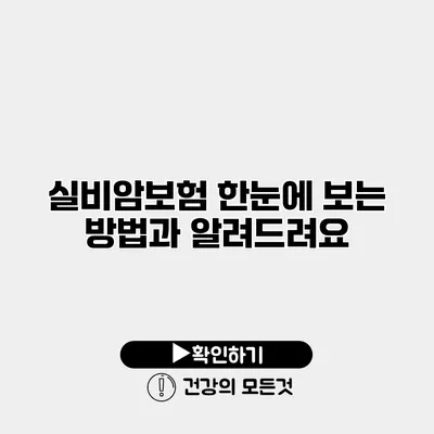 실비암보험 한눈에 보는 방법과 알려드려요