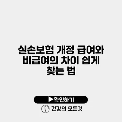 실손보험 개정 급여와 비급여의 차이 쉽게 찾는 법