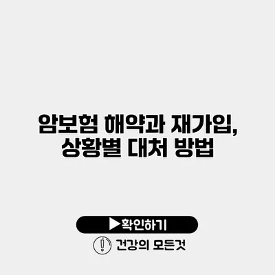 암보험 해약과 재가입, 상황별 대처 방법