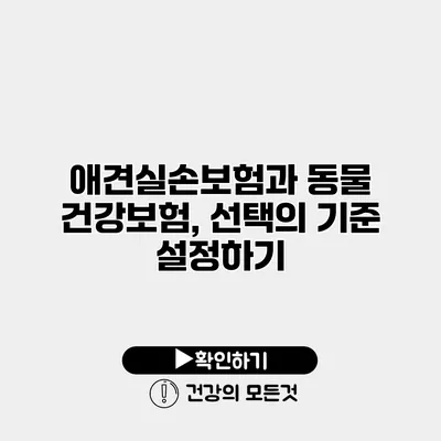 애견실손보험과 동물 건강보험, 선택의 기준 설정하기