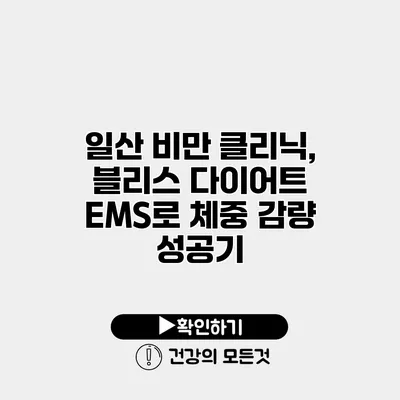 일산 비만 클리닉, 블리스 다이어트 EMS로 체중 감량 성공기
