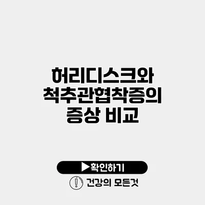 허리디스크와 척추관협착증의 증상 비교