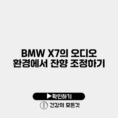 BMW X7의 오디오 환경에서 잔향 조정하기