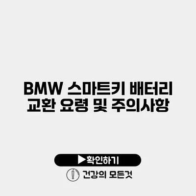 BMW 스마트키 배터리 교환 요령 및 주의사항