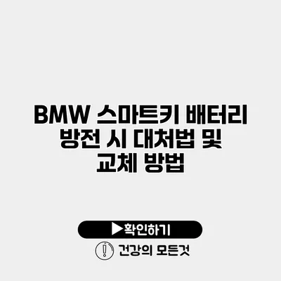 BMW 스마트키 배터리 방전 시 대처법 및 교체 방법