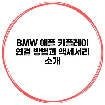 BMW 애플 카플레이 연결 방법과 액세서리 소개
