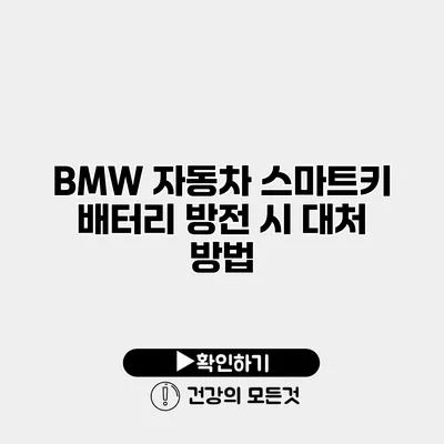 BMW 자동차 스마트키 배터리 방전 시 대처 방법