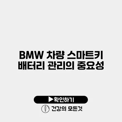 BMW 차량 스마트키 배터리 관리의 중요성