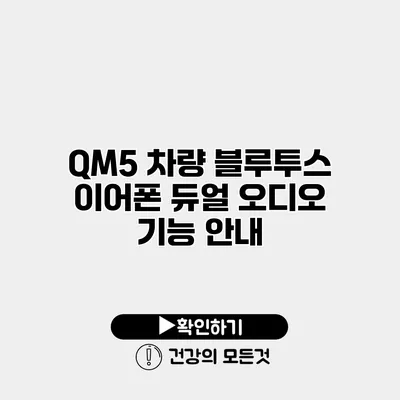 QM5 차량 블루투스 이어폰 듀얼 오디오 기능 안내