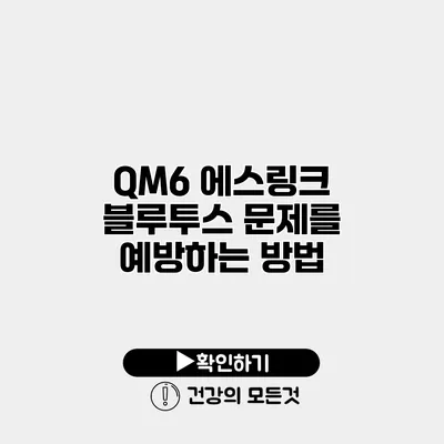 QM6 에스링크 블루투스 문제를 예방하는 방법
