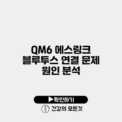 QM6 에스링크 블루투스 연결 문제 원인 분석