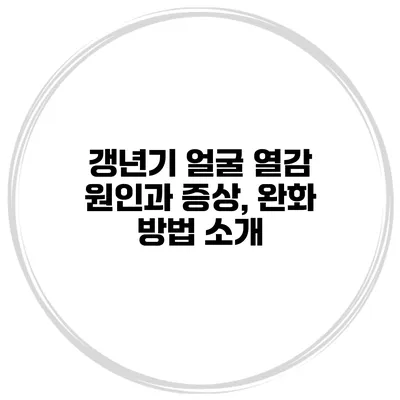 갱년기 얼굴 열감 원인과 증상, 완화 방법 소개