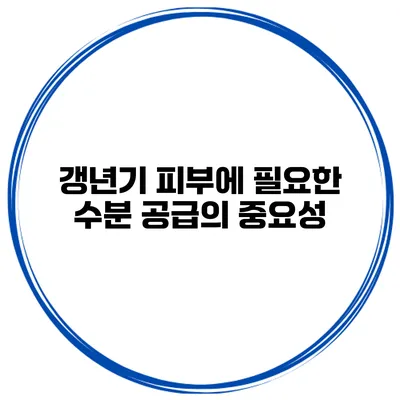갱년기 피부에 필요한 수분 공급의 중요성
