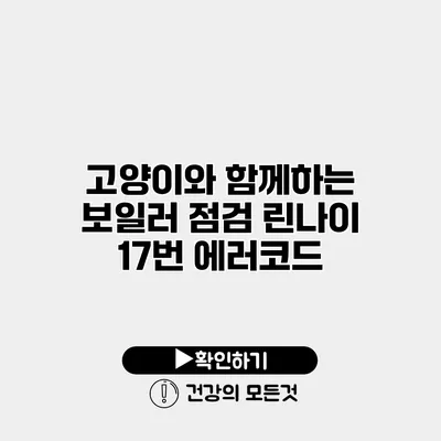 고양이와 함께하는 보일러 점검 린나이 17번 에러코드