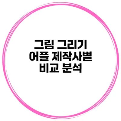 그림 그리기 어플 제작사별 비교 분석