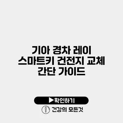 기아 경차 레이 스마트키 건전지 교체 간단 가이드