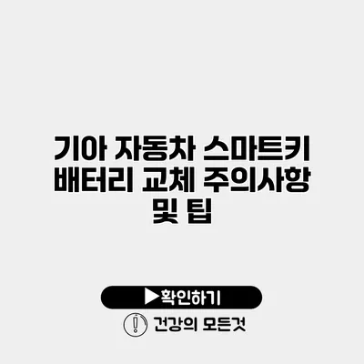 기아 자동차 스마트키 배터리 교체 주의사항 및 팁