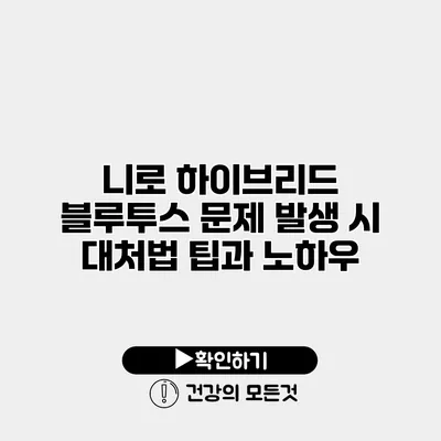 니로 하이브리드 블루투스 문제 발생 시 대처법 팁과 노하우