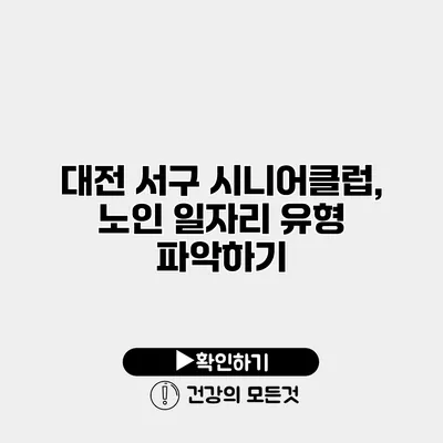 대전 서구 시니어클럽, 노인 일자리 유형 파악하기