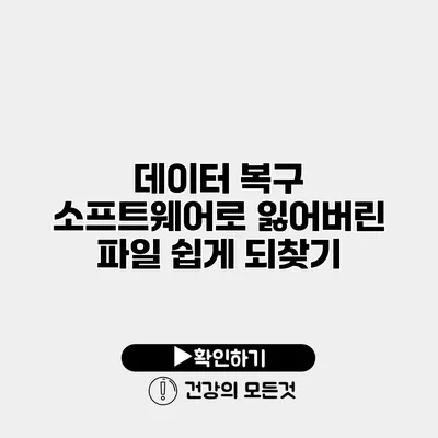 데이터 복구 소프트웨어로 잃어버린 파일 쉽게 되찾기