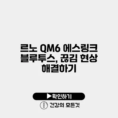 르노 QM6 에스링크 블루투스, 끊김 현상 해결하기