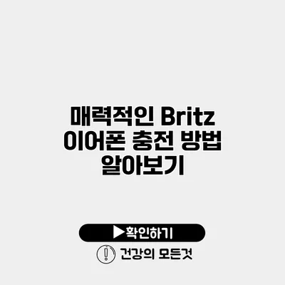 매력적인 Britz 이어폰 충전 방법 알아보기