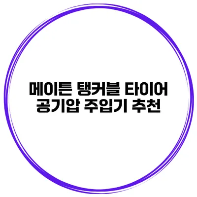 메이튼 탱커블 타이어 공기압 주입기 추천