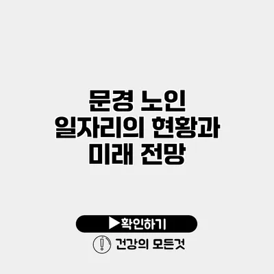 문경 노인 일자리의 현황과 미래 전망