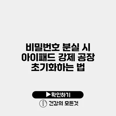 비밀번호 분실 시 아이패드 강제 공장 초기화하는 법