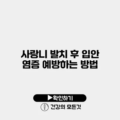 사랑니 발치 후 입안 염증 예방하는 방법