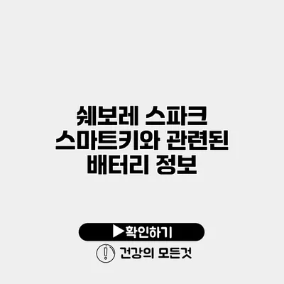 쉐보레 스파크 스마트키와 관련된 배터리 정보