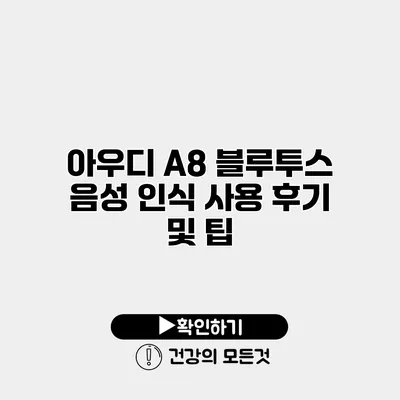 아우디 A8 블루투스 음성 인식 사용 후기 및 팁
