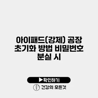 아이패드(강제) 공장 초기화 방법 비밀번호 분실 시