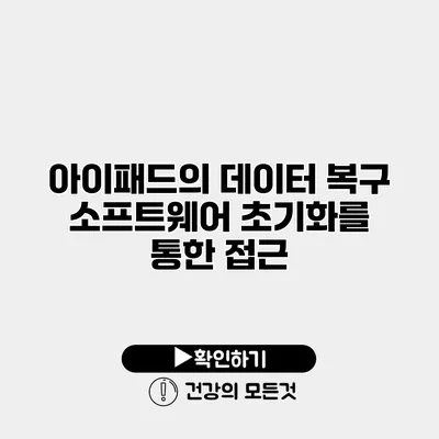 아이패드의 데이터 복구 소프트웨어 초기화를 통한 접근