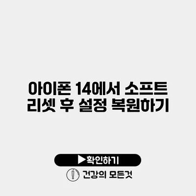 아이폰 14에서 소프트 리셋 후 설정 복원하기