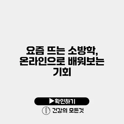 요즘 뜨는 소방학, 온라인으로 배워보는 기회