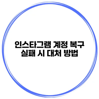 인스타그램 계정 복구 실패 시 대처 방법